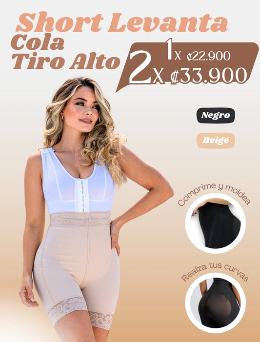 Short Levanta Glúteo Tiro Alto